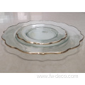 gold rim small glass dinner charger plates